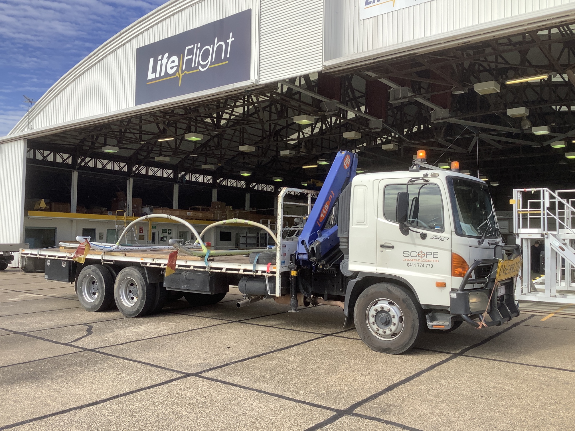 Hiring A Crane Truck To Transport A Helicopter Tail Boom Scope Cranes